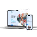 WordPress for Small Business: The Honest Pros, Cons, and Who Should Skip It 3 beyond behavior aba website Beyond Behavior ABA website on a laptop and phone, with a light blue homepage reading "Real People. Real Care. Real Progress." beside a photo of a child in a ball pit